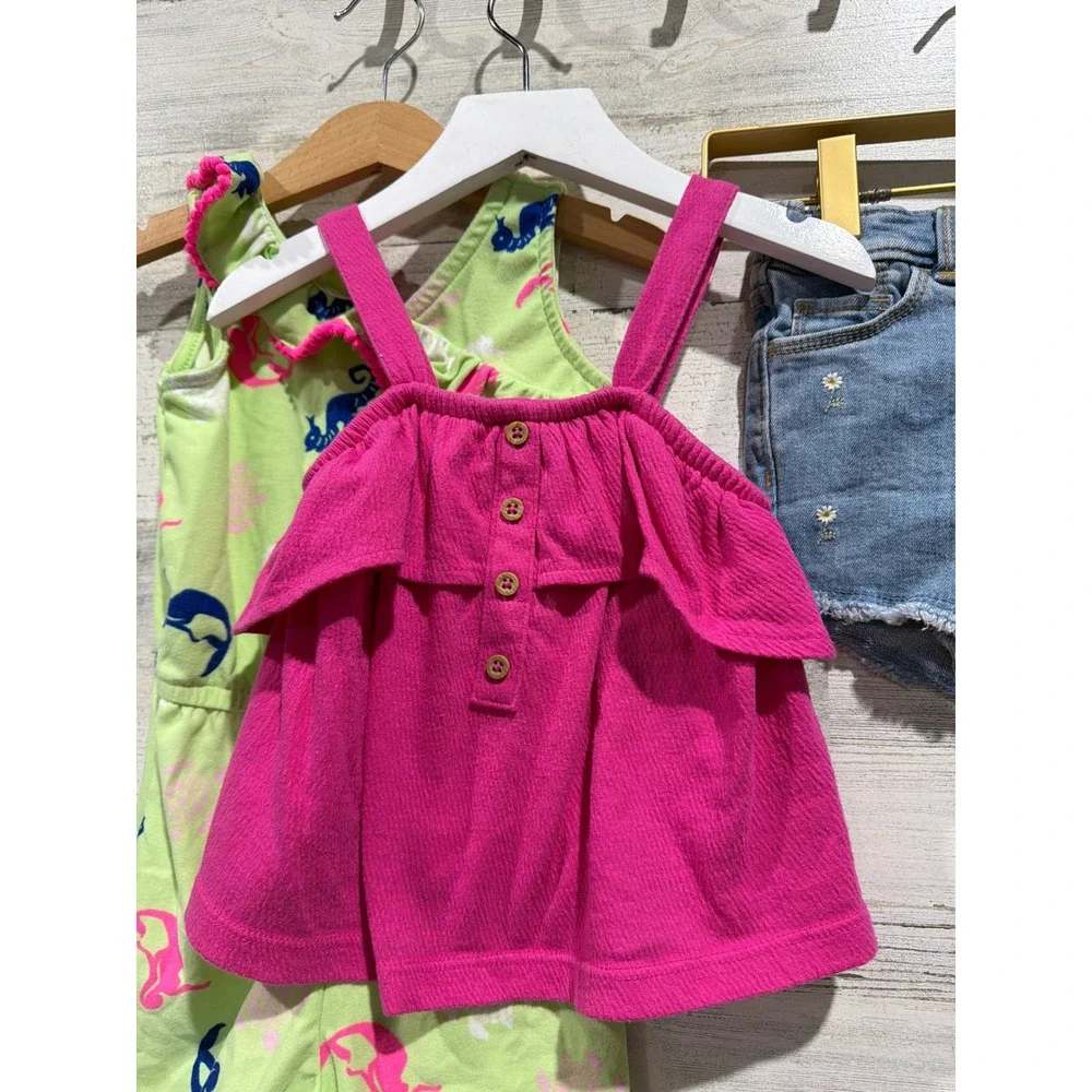 Carter's Old Navy Girls 2T Lot Summer Romper Tank Shorts Bundle